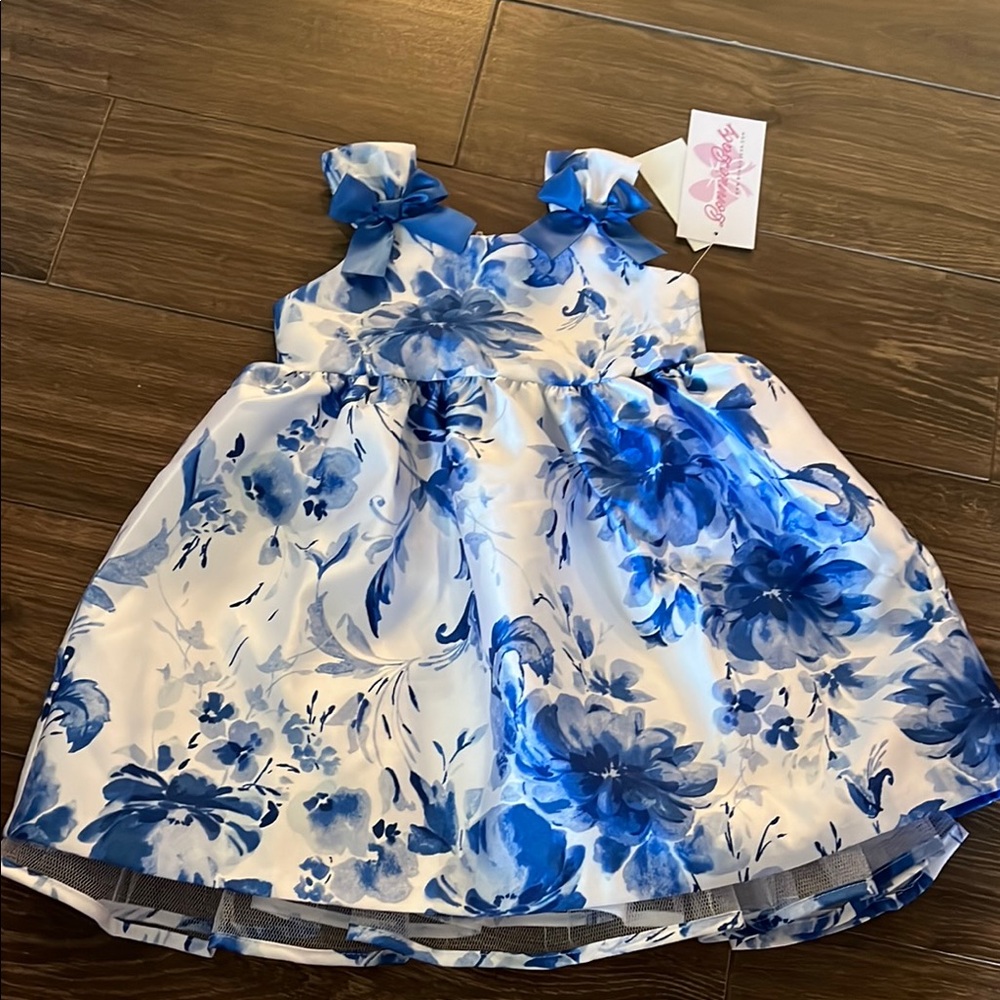 Bonnie Baby Blue and White Sleeveless Sundress